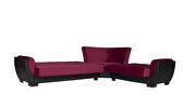 Reversible burgundy on black pu sectional w/ storage additional photo 4 of 3