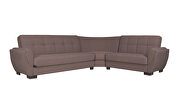 Reversible cacao fabric sectional w/ storage additional photo 2 of 3