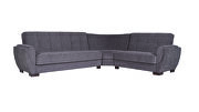 Reversible asphalt brown fabric sectional w/ storage additional photo 2 of 3