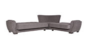 Reversible asphalt brown fabric sectional w/ storage by Casamode additional picture 4