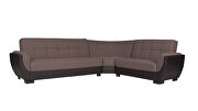 Reversible cacao on brown pu sectional w/ storage additional photo 2 of 3