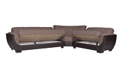 Reversible cacao on brown pu sectional w/ storage additional photo 3 of 3