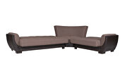 Reversible cacao on brown pu sectional w/ storage additional photo 4 of 3