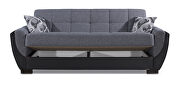Gray fabric on black pu sleeper sofa w/ storage additional photo 3 of 8