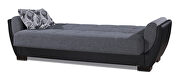 Gray fabric on black pu sleeper sofa w/ storage additional photo 5 of 8
