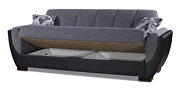 Gray fabric on black pu sleeper sofa w/ storage by Casamode additional picture 6