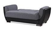 Gray fabric on black pu sleeper loveseat w/ storage by Casamode additional picture 4