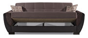 Chocolate fabric on brown pu sleeper sofa w/ storage by Casamode additional picture 2