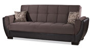 Chocolate fabric on brown pu sleeper sofa w/ storage by Casamode additional picture 5