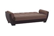 Chocolate fabric on brown pu sleeper sofa w/ storage by Casamode additional picture 7