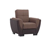 Chocolate fabric on brown pu sleeper sofa w/ storage by Casamode additional picture 8