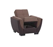 Chocolate fabric on brown pu sleeper sofa w/ storage by Casamode additional picture 9