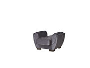 Gray microfiber sleeper chair w/ storage by Casamode additional picture 3