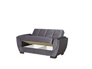 Gray microfiber sleeper loveseat w/ storage by Casamode additional picture 2
