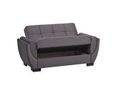 Gray microfiber sleeper loveseat w/ storage additional photo 2 of 2