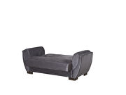 Gray microfiber sleeper loveseat w/ storage by Casamode additional picture 3