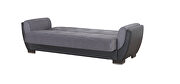 Gray microfiber black pu sleeper sofa w/ storage by Casamode additional picture 4