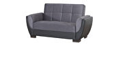Gray microfiber black pu sleeper sofa w/ storage by Casamode additional picture 5