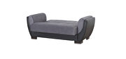 Gray microfiber black pu sleeper sofa w/ storage by Casamode additional picture 7