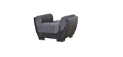 Gray microfiber black pu sleeper sofa w/ storage by Casamode additional picture 10