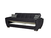 Black microfiber sleeper sofa w/ storage by Casamode additional picture 3
