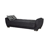 Black microfiber sleeper sofa w/ storage by Casamode additional picture 4