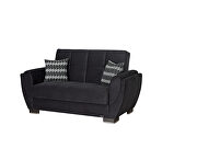 Black microfiber sleeper sofa w/ storage by Casamode additional picture 5