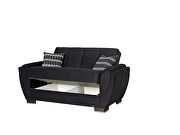 Black microfiber sleeper sofa w/ storage by Casamode additional picture 6