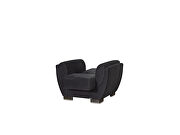 Black microfiber sleeper chair w/ storage by Casamode additional picture 3