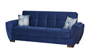 Blue microfiber sleeper sofa w/ storage by Casamode additional picture 2