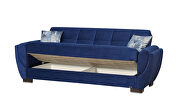 Blue microfiber sleeper sofa w/ storage by Casamode additional picture 3