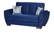 Blue microfiber sleeper sofa w/ storage by Casamode additional picture 5