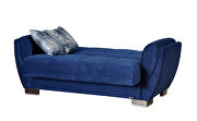 Blue microfiber sleeper sofa w/ storage by Casamode additional picture 7