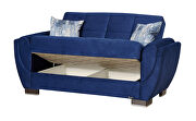 Blue microfiber sleeper loveseat w/ storage by Casamode additional picture 2