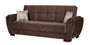 Brown microfiber sleeper sofa w/ storage by Casamode additional picture 2