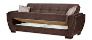 Brown microfiber sleeper sofa w/ storage by Casamode additional picture 3