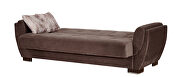 Brown microfiber sleeper sofa w/ storage by Casamode additional picture 4