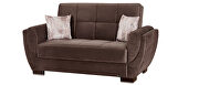 Brown microfiber sleeper sofa w/ storage by Casamode additional picture 5