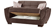 Brown microfiber sleeper sofa w/ storage by Casamode additional picture 6