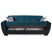Blue fabric on black pu sleeper sofa w/ storage by Casamode additional picture 6
