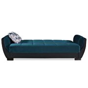 Blue fabric on black pu sleeper sofa w/ storage by Casamode additional picture 7
