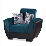 Blue fabric on black pu sleeper sofa w/ storage by Casamode additional picture 9