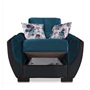 Blue fabric on black pu sleeper chair w/ storage by Casamode additional picture 4