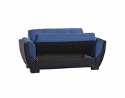 Emerald blue fabric sleeper loveseat w/ storage additional photo 2 of 2