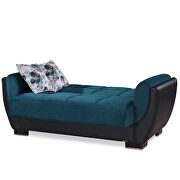 Blue fabric on black pu sleeper loveseat w/ storage by Casamode additional picture 4