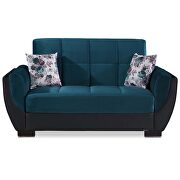 Blue fabric on black pu sleeper loveseat w/ storage by Casamode additional picture 5