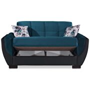 Blue fabric on black pu sleeper loveseat w/ storage by Casamode additional picture 6
