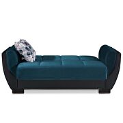 Emerald blue fabric sleeper loveseat w/ storage by Casamode additional picture 7