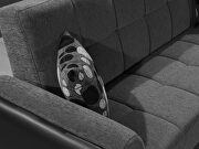 Asphalt fabric on black pu sleeper sofa w/ storage by Casamode additional picture 8