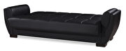 Black pu leatherette sleeper sofa w/ storage by Casamode additional picture 5